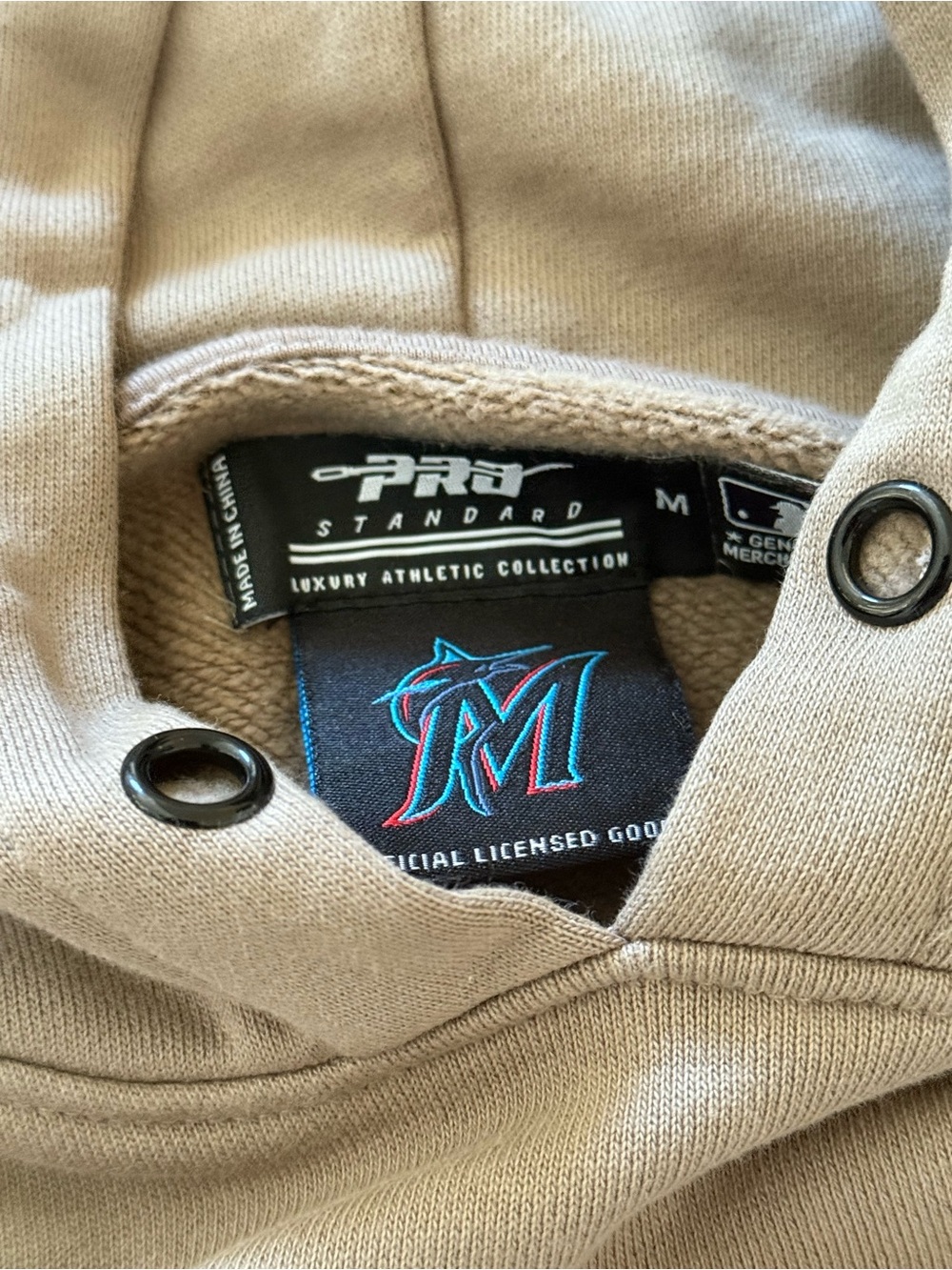 Miami Marlins Pro Standard Taupe Hoodie - Picture 3 of 6